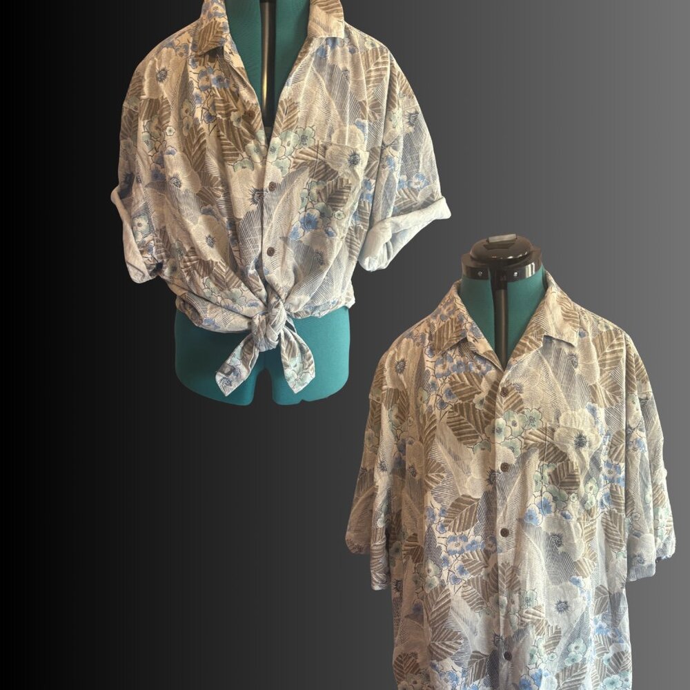 Vintage Tommy Bahama Hawian Print Silk Shirt